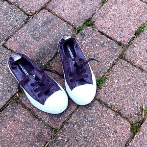 Dark purple sparkly all star converse